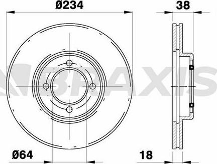 Braxis AE0662 - Brake Disc autospares.lv