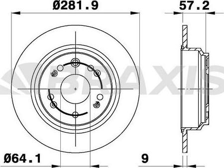 Braxis AE0609 - Brake Disc autospares.lv