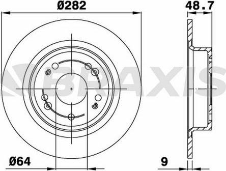 Braxis AE0606 - Brake Disc autospares.lv