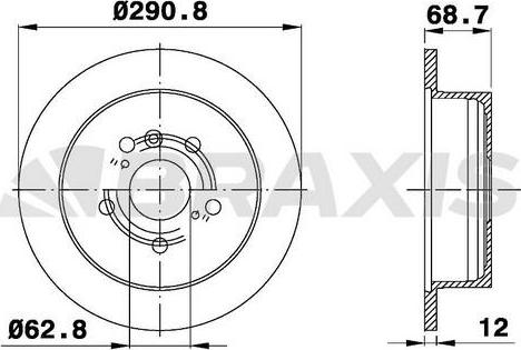 Braxis AE0607 - Brake Disc autospares.lv