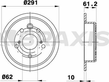 Braxis AE0612 - Brake Disc autospares.lv