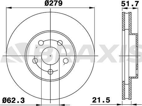 Braxis AE0684 - Brake Disc autospares.lv