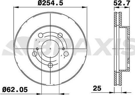 Braxis AE0682 - Brake Disc autospares.lv