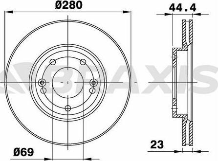 Braxis AE0620 - Brake Disc autospares.lv