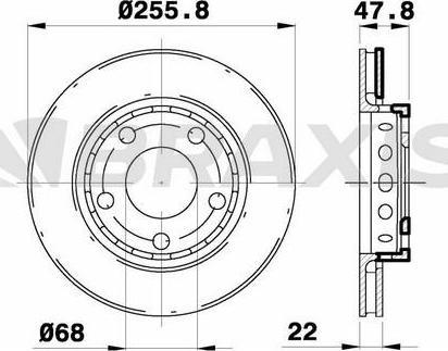 Braxis AE0622 - Brake Disc autospares.lv