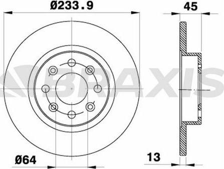 Braxis AE0670 - Brake Disc autospares.lv