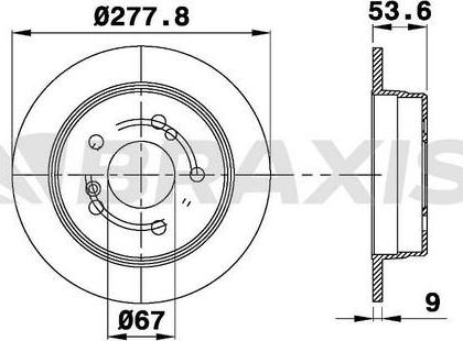 Braxis AE0673 - Brake Disc autospares.lv