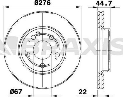 Braxis AE0094 - Brake Disc autospares.lv