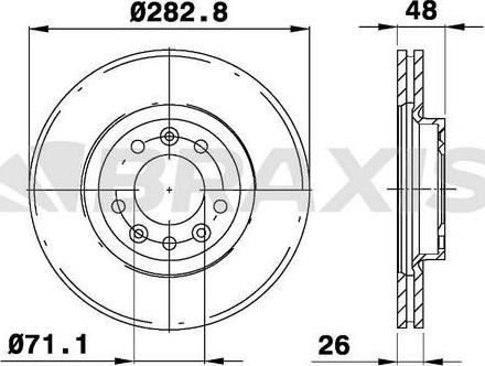 Braxis AE0095 - Brake Disc autospares.lv