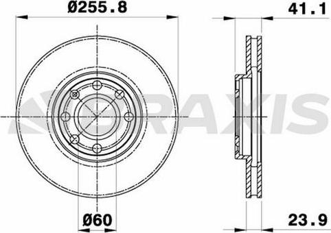 Braxis AE0040 - Brake Disc autospares.lv