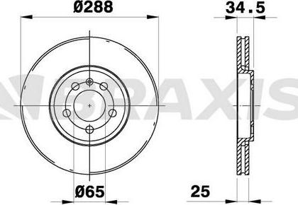 Braxis AE0047 - Brake Disc autospares.lv