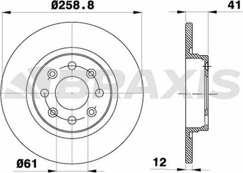 Braxis AE0051 - Brake Disc autospares.lv