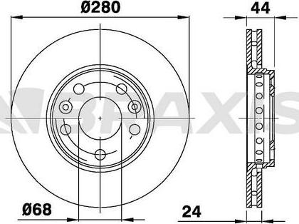 Braxis AE0064 - Brake Disc autospares.lv