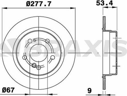 Braxis AE0065 - Brake Disc autospares.lv