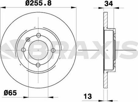 Braxis AE0060 - Brake Disc autospares.lv