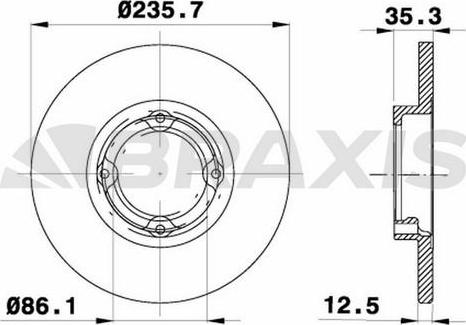 Braxis AE0063 - Brake Disc autospares.lv