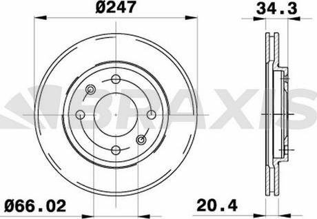 Braxis AE0009 - Brake Disc autospares.lv