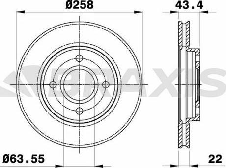 Braxis AE0004 - Brake Disc autospares.lv