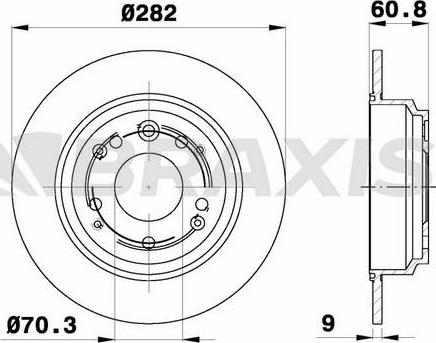 Braxis AE0005 - Brake Disc autospares.lv