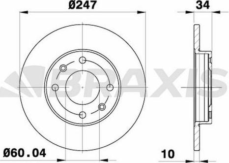 Braxis AE0006 - Brake Disc autospares.lv