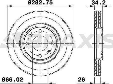 Braxis AE0008 - Brake Disc autospares.lv