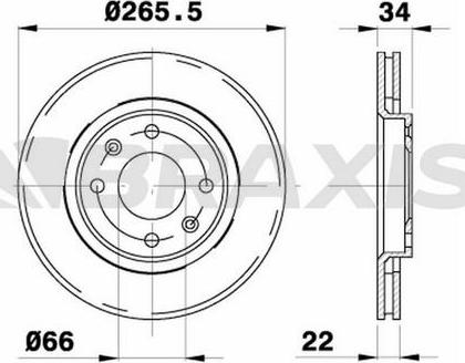 Braxis AE0003 - Brake Disc autospares.lv