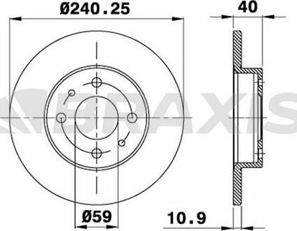 Braxis AE0002 - Brake Disc autospares.lv