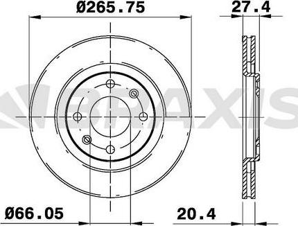 Braxis AE0019 - Brake Disc autospares.lv