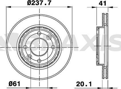 Braxis AE0015 - Brake Disc autospares.lv