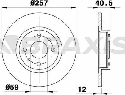 Braxis AE0012 - Brake Disc autospares.lv