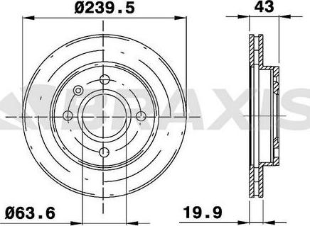 Braxis AE0017 - Brake Disc autospares.lv