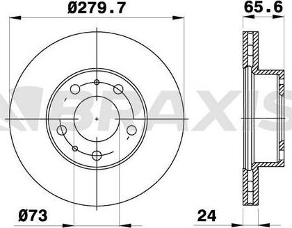 Braxis AE0085 - Brake Disc autospares.lv