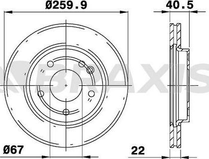 Braxis AE0088 - Brake Disc autospares.lv