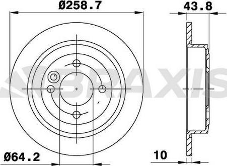 Braxis AE0083 - Brake Disc autospares.lv