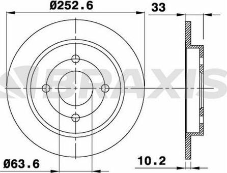 Braxis AE0034 - Brake Disc autospares.lv