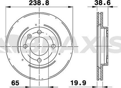 Braxis AE0038 - Brake Disc autospares.lv