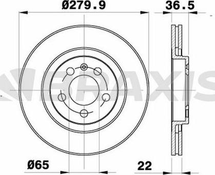 Braxis AE0033 - Brake Disc autospares.lv