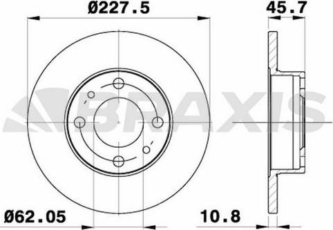 Braxis AE0037 - Brake Disc autospares.lv