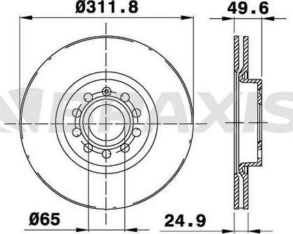 Braxis AE0025 - Brake Disc autospares.lv