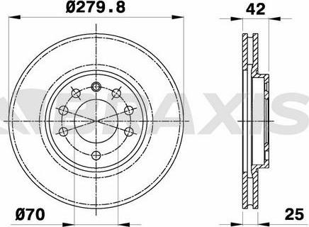 Braxis AE0020 - Brake Disc autospares.lv