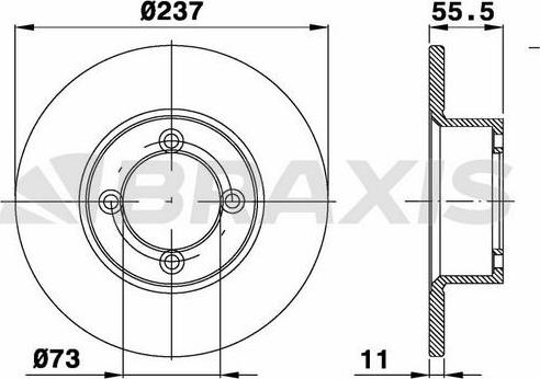 Braxis AE0028 - Brake Disc autospares.lv