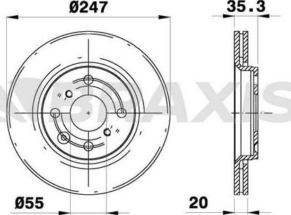 Braxis AE0023 - Brake Disc autospares.lv