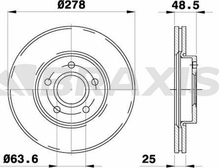 Braxis AE0022 - Brake Disc autospares.lv