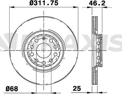 Braxis AE0077 - Brake Disc autospares.lv