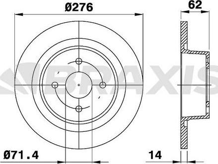 Braxis AE0196 - Brake Disc autospares.lv