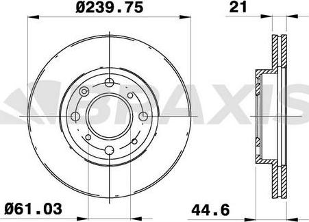 Braxis AE0190 - Brake Disc autospares.lv