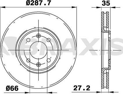 Braxis AE0198 - Brake Disc autospares.lv