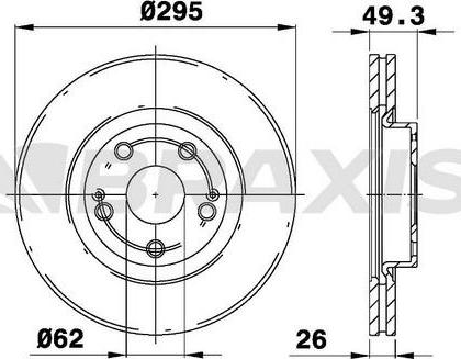 Braxis AE0140 - Brake Disc autospares.lv