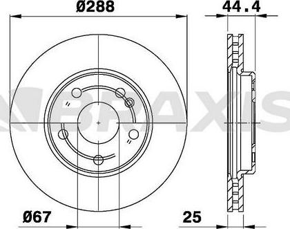 Braxis AE0155 - Brake Disc autospares.lv