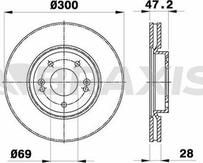 Braxis AE0152 - Brake Disc autospares.lv